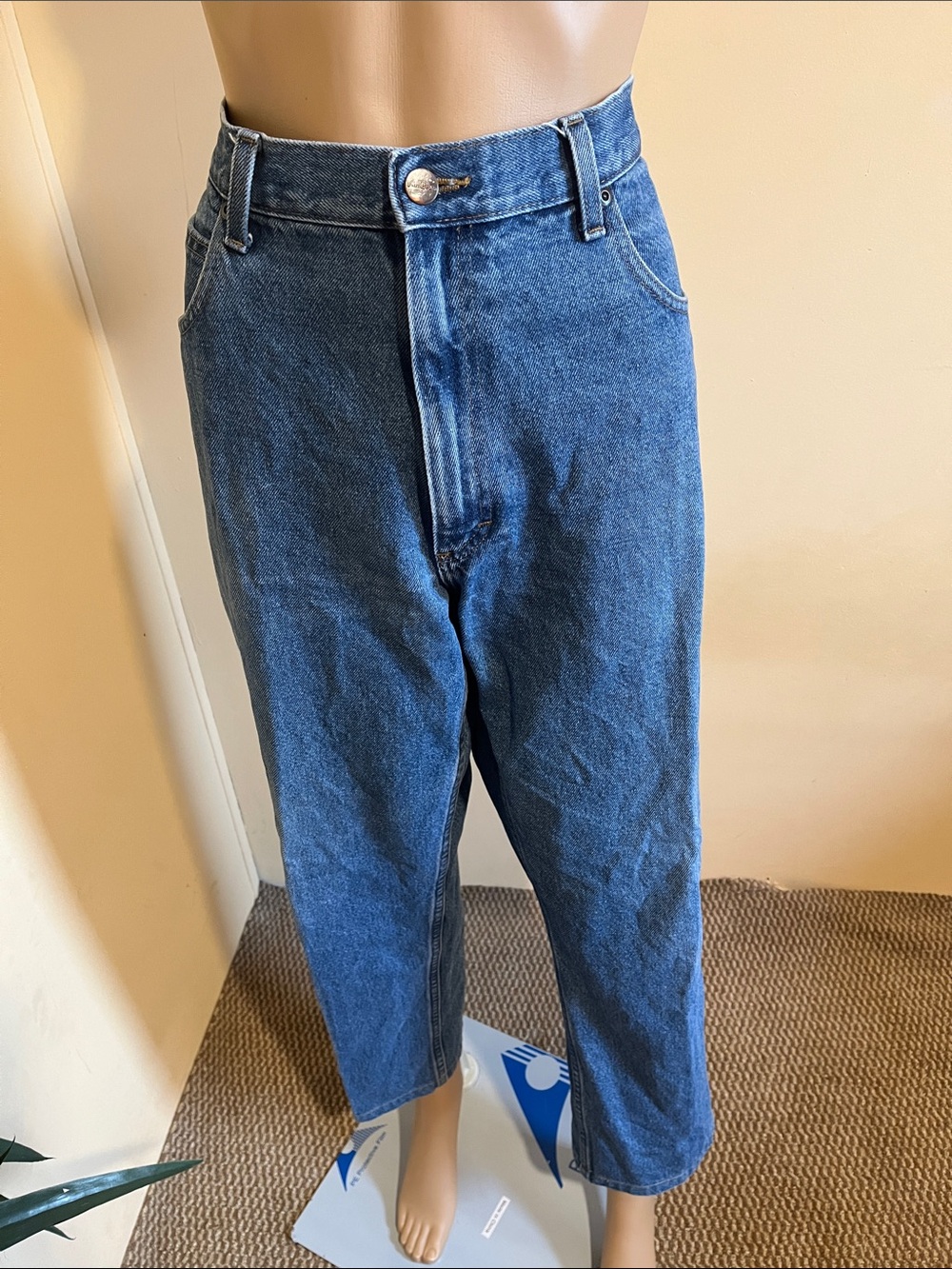 100%cotton L.L. Bean vintage Dark Blue High-Rise Straight Jeans